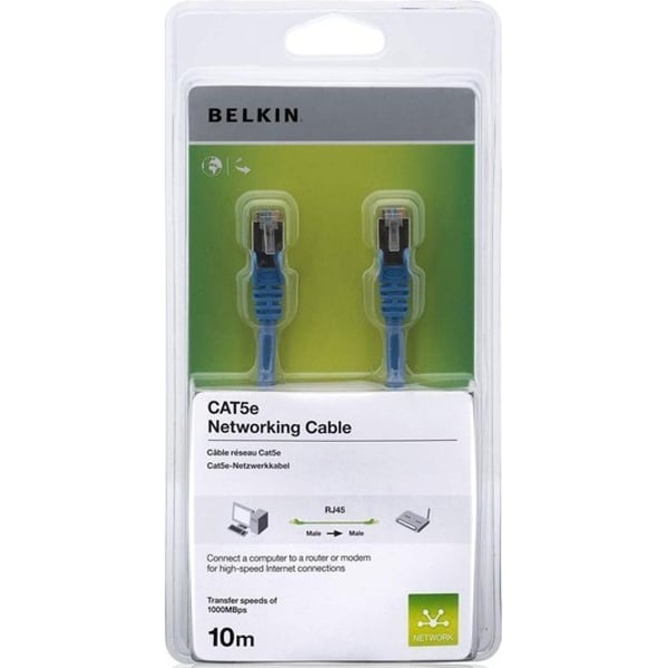 Belkin A3L791CP10MBLHS Fast CAT 5e Snagless Patch Cable 10M
