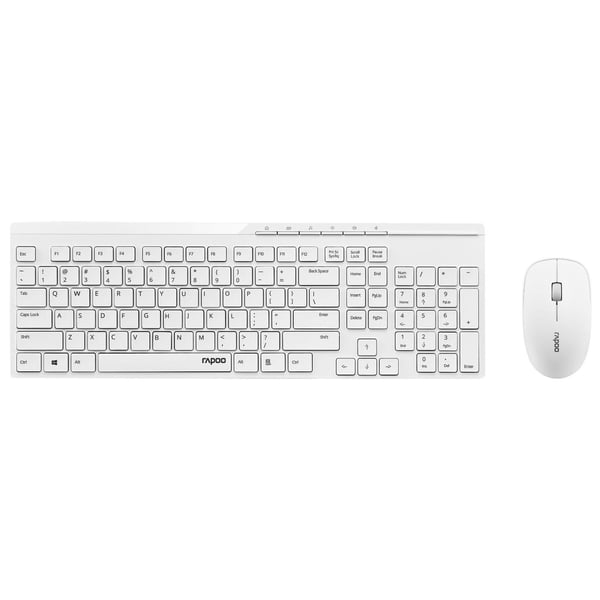 Rapoo Wireless Desktop Keyboard & Mouse White X8100