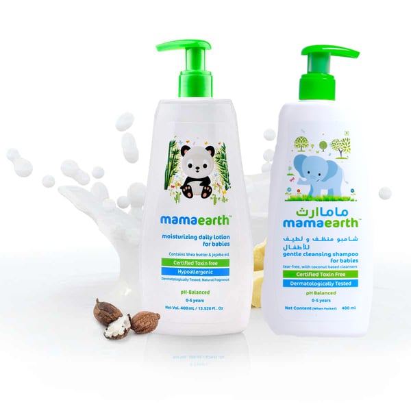 Mamaearth Combo Offer Of Moisturizing Daily Lotion For Babies 400 Ml + Gentle Cleansing Shampoo For Babies 400 Ml Mamaearth Combo Offer Of Moisturizing Daily Lotion For Babies 400 Ml + Gentle Cleansing Shampoo For Babies 400 Ml