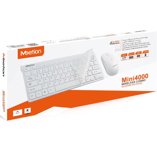 Meetion Wireless Keyboard and Mouse Combo White Meetion Wireless Keyboard and Mouse Combo White