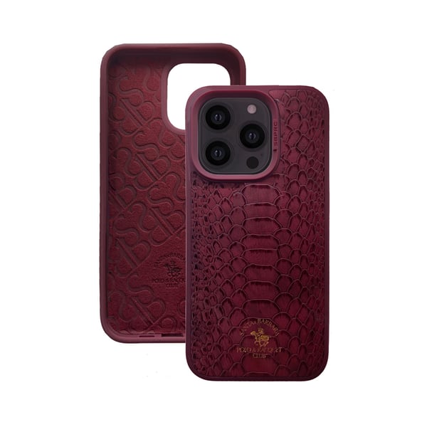 Santa Barbara Polo & Racquet Club Knight Series Classic Business Design for PU leather phone Case for iPhone14 Pro Red