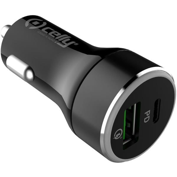 Buy Celly Dual Port Universal Car Charger 6.5cm Black Online in UAE Sharaf DG