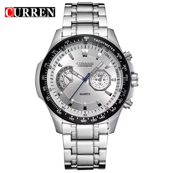 Curren CRN8020S-SLVR/GRY-Casual Stainless Steel Men's Wristwatch Curren CRN8020S-SLVR/GRY-Casual Stainless Steel Men's Wristwatch