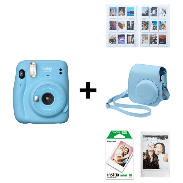Fujifilm INSTAXMINI11 Camera Blue + Film + Protective Case + Album Fujifilm INSTAXMINI11 Camera Blue + Film + Protective Case + Album