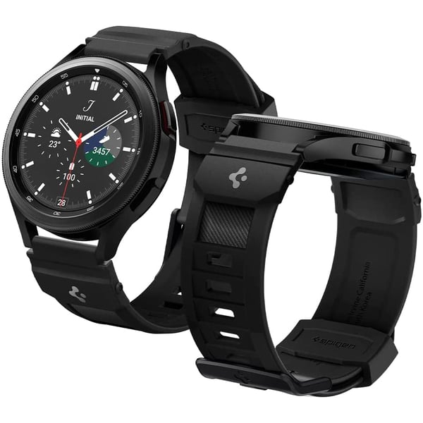 Spigen Rugged Band Designed For Samsung Galaxy Watch 4 Classic Band 46mm/42mm, Galaxy Watch 4 Band 44mm/40mm, Galaxy Watch 3 Band 41mm, Galaxy Watch Active 1&2 Band - Matte Black