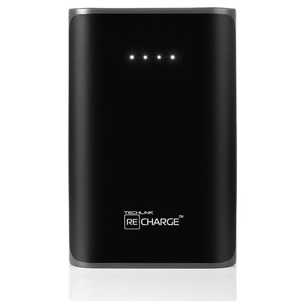 Techlink Recharge Portable Power Bank with Dual USB Charging - Black / Grey