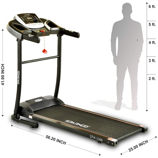Sparnod Fitness Automatic Treadmill - Foldable Motorized Treadmill for Home Use- STH-1200 (3 HP Peak) Sparnod Fitness Automatic Treadmill - Foldable Motorized Treadmill for Home Use- STH-1200 (3 HP Peak)