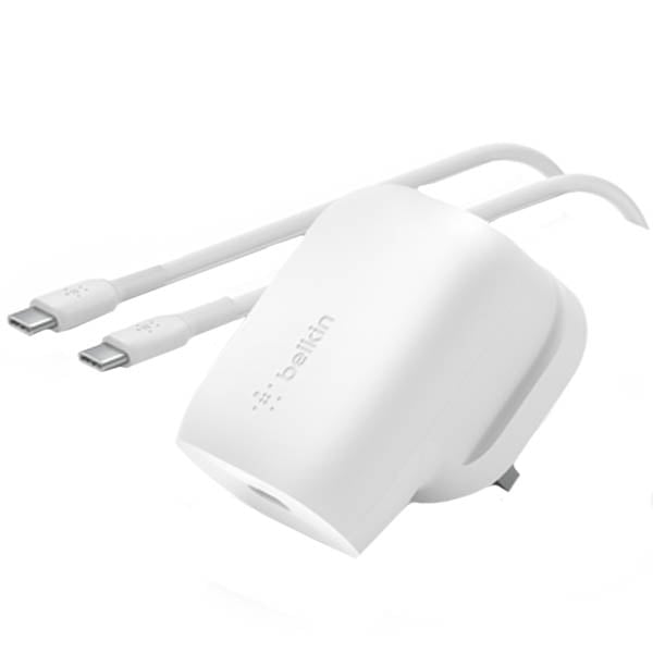 Belkin Wall Charger 30W White With Lightning Cable Belkin Wall Charger 30W White With Lightning Cable
