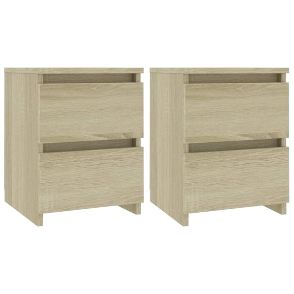 vidaXL Bedside Cabinets 2 pcs Sonoma Oak 30x30x40 cm Engineered Wood