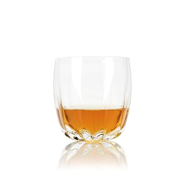 Viski Cactus Tumblers Set Of 2 Lead-Free Premium Crystal Clear, Stylish Lowball, Cocktail Glass Gift Set
