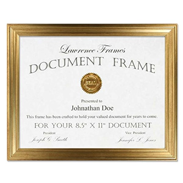 Lawrence Frames 8.5X11 Sutter Burnished Gold Picture Frame