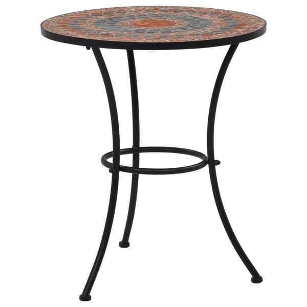 vidaXL Mosaic Bistro Table Orange/Grey 60cm Ceramic vidaXL Mosaic Bistro Table Orange/Grey 60cm Ceramic