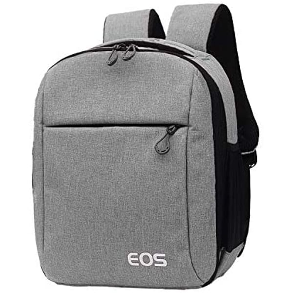 Coopic Bp-08 Grey Canvas Camera Backpack 10.62inch X 6.69inch X 13.38inch Waterproof Bag For Dslr Slr Camera Speedlite Flash Camera Lens And Accessories
