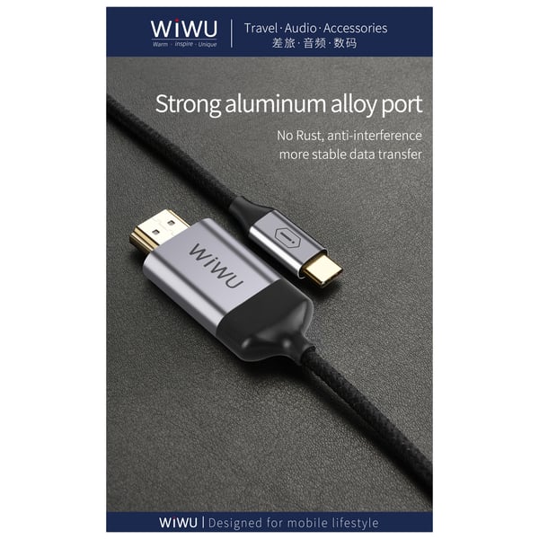 WIWU Type C HDMI Cable Phone To TV Black