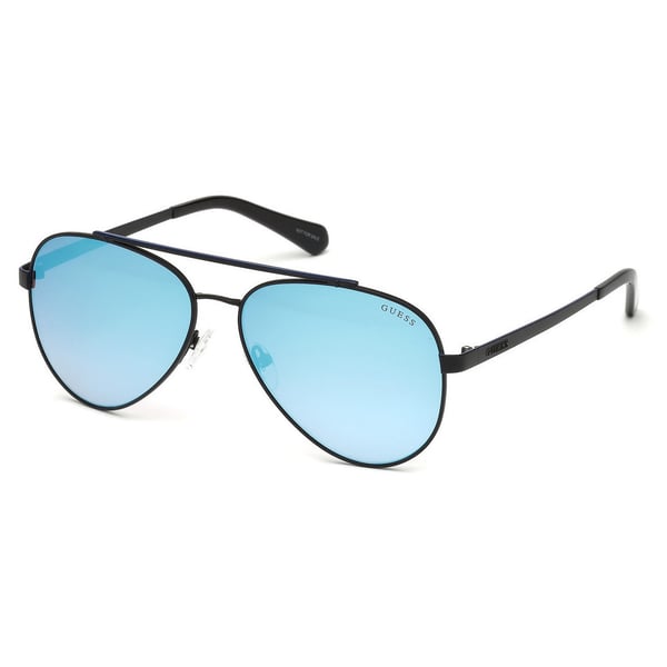 Guess GU6918-02X-59 Men's Sunglass Matte Black/Blu Metal Guess GU6918-02X-59 Men's Sunglass Matte Black/Blu Metal