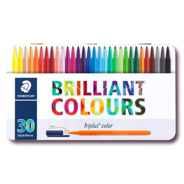 Staedtler 323-m30 Triplus Fibre-tip Pen Metal Set 30 Colors