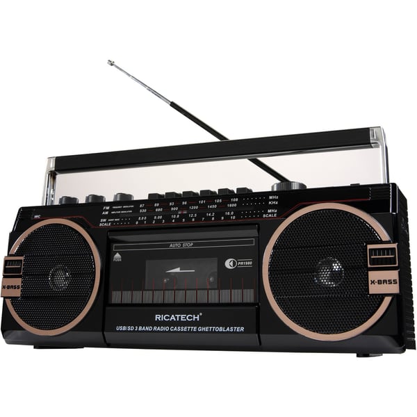 Ricatech Pr1980 Ghetto Blaster Boombox, Cassette/Tape Player