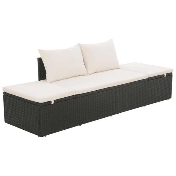vidaXL Garden Bed Black 195x60 cm Poly Rattan vidaXL Garden Bed Black 195x60 cm Poly Rattan