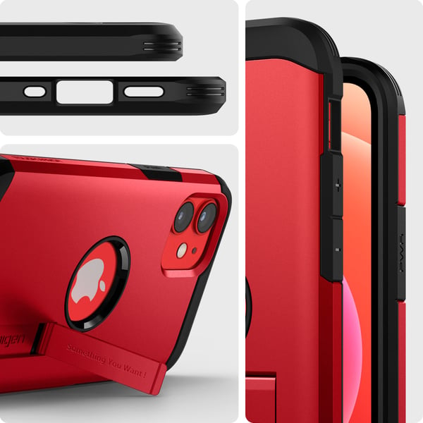 Spigen Tough Armor designed for iPhone 12 Mini case cover with Extreme Impact Foam - Red