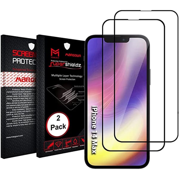 MARGOUN 2 Pack for iPhone 14 Plus Screen Protector Tempered Glass 3D MARGOUN 2 Pack for iPhone 14 Plus Screen Protector Tempered Glass 3D
