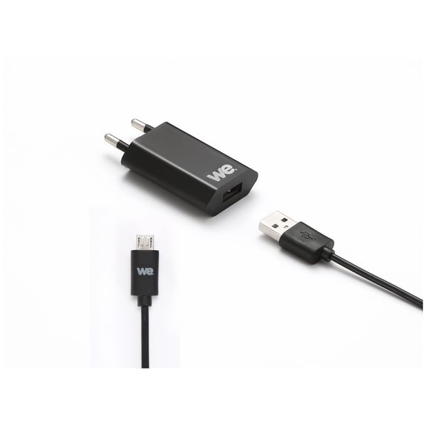 We Home Charger With Twisted Micro USB Cable 1.5 m - Black