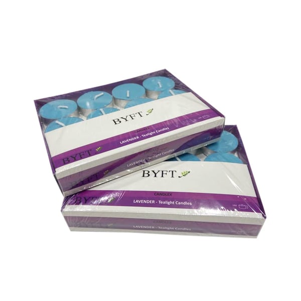 Byft Lavender Scented Tea Light Candles Pack Of 24 ( Bundle Of 2 )
