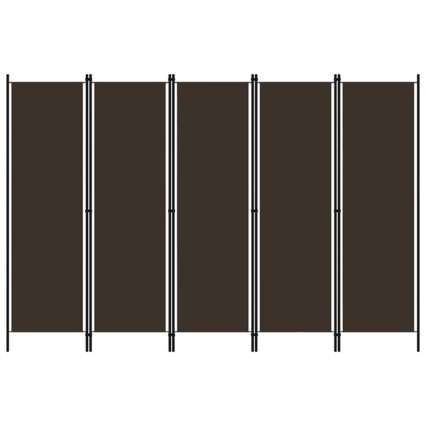 Vidaxl 5-panel Room Divider Brown 250x180 Cm Vidaxl 5-panel Room Divider Brown 250x180 Cm