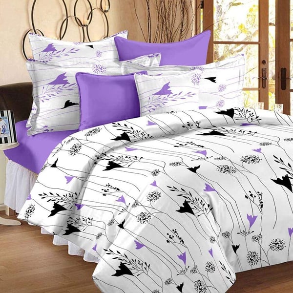 Story@Home 100% cotton double bedsheet with 2 pillow cover, white Story@Home 100% cotton double bedsheet with 2 pillow cover, white