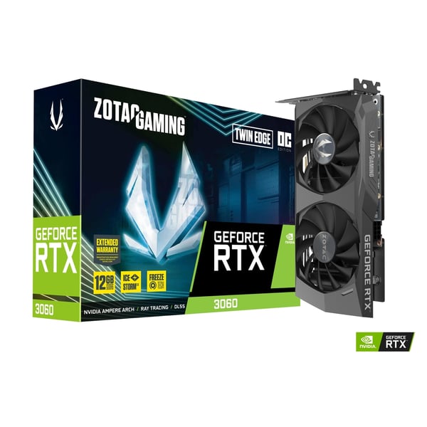 ZOTAC Gaming GeForce RTX 3060 Twin Edge OC 12GB GDDR6 Graphics Card- ZT-A30600H-10M ZOTAC Gaming GeForce RTX 3060 Twin Edge OC 12GB GDDR6 Graphics Card- ZT-A30600H-10M