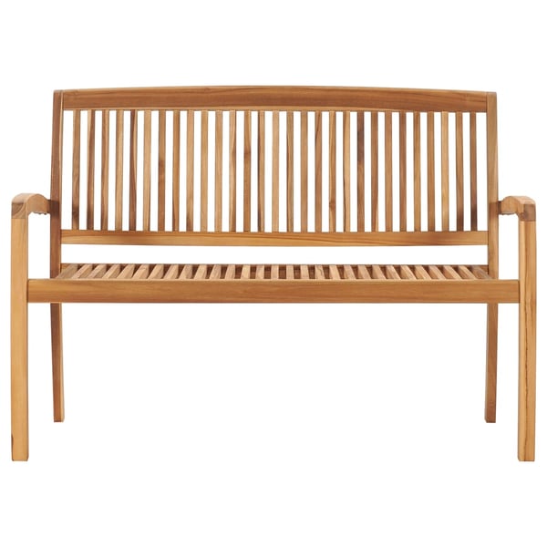 Vidaxl Stacking Garden Bench With Cushion 128.5 Cm Solid Teak Wood Vidaxl Stacking Garden Bench With Cushion 128.5 Cm Solid Teak Wood