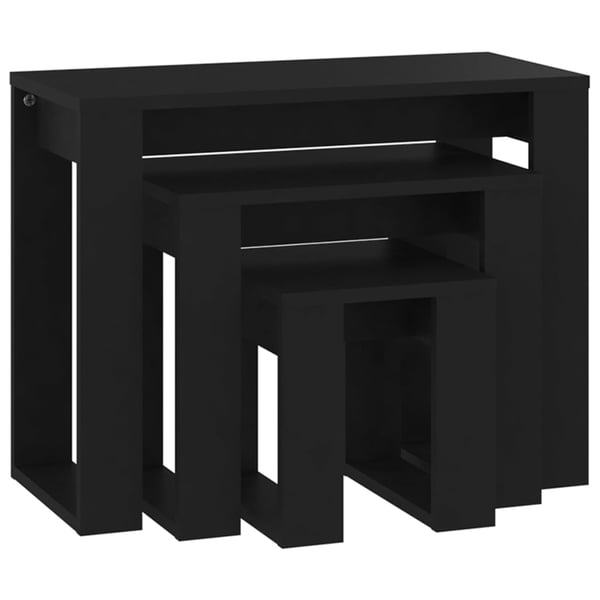 Vidaxl Nesting Tables 3 Pcs Black Engineered Wood Vidaxl Nesting Tables 3 Pcs Black Engineered Wood