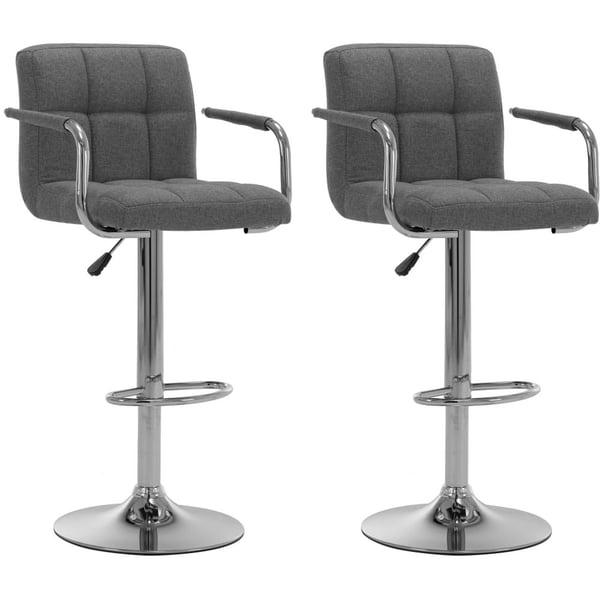 Vidaxl Bar Stools 2 Pcs Light Grey Fabric Vidaxl Bar Stools 2 Pcs Light Grey Fabric
