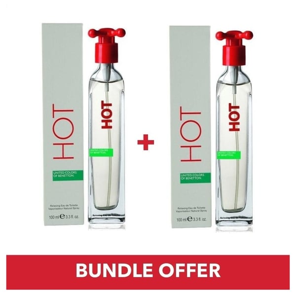 United Colors Of Benetton Hot EDT Women 100mlx2 Bundle Offer