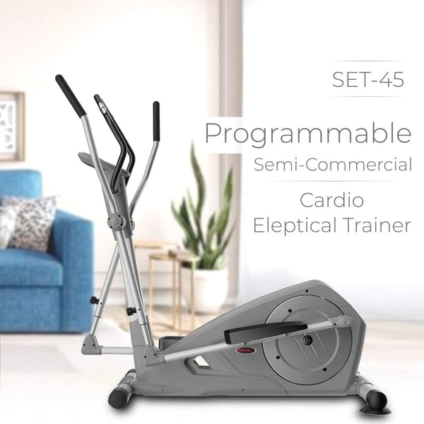 Sparnod Fitness SET-45/WNQ-7618A Elliptical Cross Trainer Machine for Home Gym - with 9kg Flywheel, 130kg User Weight, LCD Monitor, Heart Rate Sensor & 16 Level Magnetic Resistance Sparnod Fitness SET-45/WNQ-7618A Elliptical Cross Trainer Machine for Home Gym - with 9kg Flywheel, 130kg User Weight, LCD Monitor, Heart Rate Sensor & 16 Level Magnetic Resistance