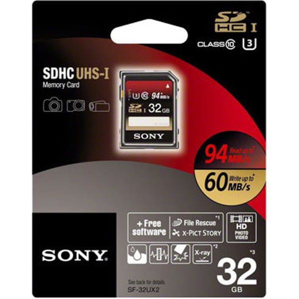 Sony SF32UX2T SD Card 32GB Sony SF32UX2T SD Card 32GB