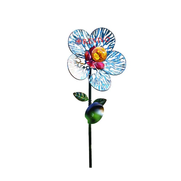Revivo Solar metal flower stake light - FIO524-BL
