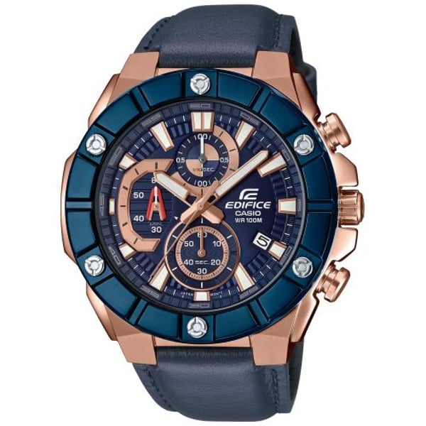 Buy Casio Edifice Blue Leather Men Watch EFR 569BL 2A Online in UAE Sharaf DG