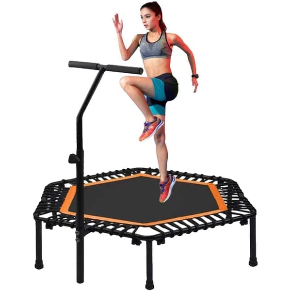 ULTIMAX Hexagonal Trampoline, with Handle Fitness Body Exercise Home Cardio Exercise, for Adults Kids Body Fitness Training Workouts-size 48 Inch