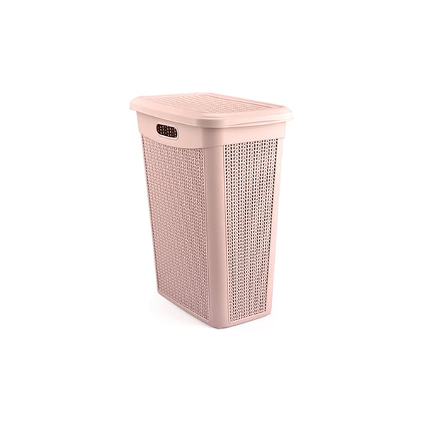 Slim Laundry Basket With Knit Design Slim Laundry Basket With Knit Design
