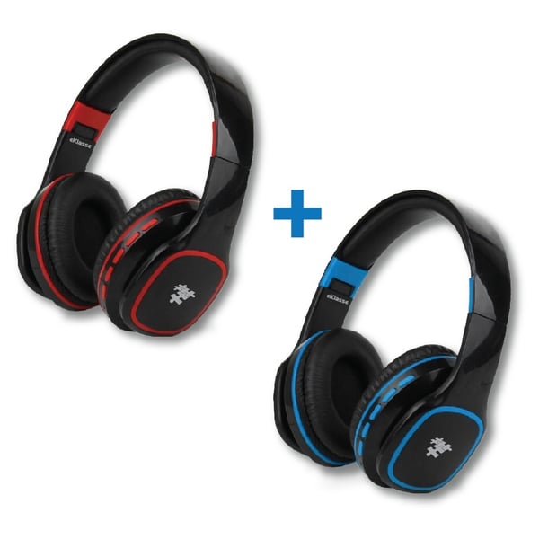 Eklasse EKBTHP11BSN Bluetooth Headphone Black/Red + EKBTHP11BSN Bluetooth Headphone Black/Blue