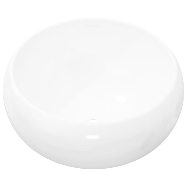 vidaXL Basin Round Ceramic White 40x15 cm