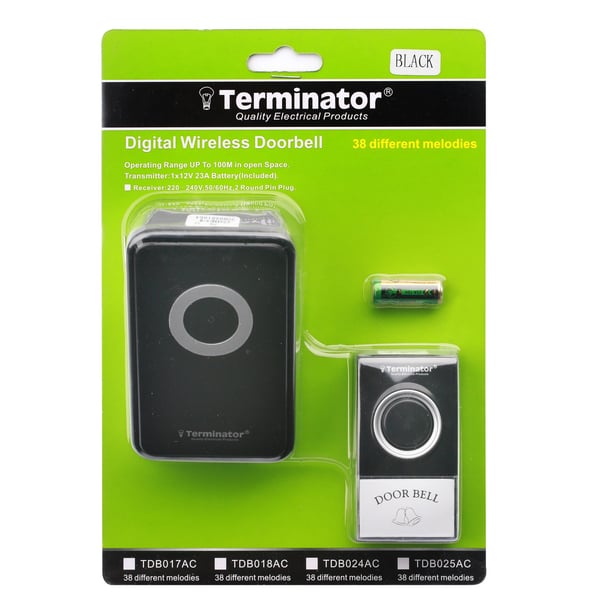 Terminator Brand Digital Wireless Door Bell With 38 Different Melodies - Tdb 018 Ac-b