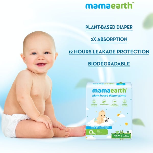 Mamaearth Combo Pack Of 3 X Plant Based Diaper Pants (size Nb 3-5 Kg) (40 Diapers)