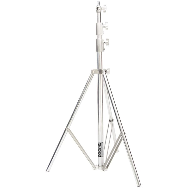 Coopic L-280m Stainless Steel Light Stand 110inch/280cm Heavy Duty With 1/4-inch To 3/8-inch Universal Adapter For Studio Softbox, Monolight And Other Photographic Equipment (1 Pack)