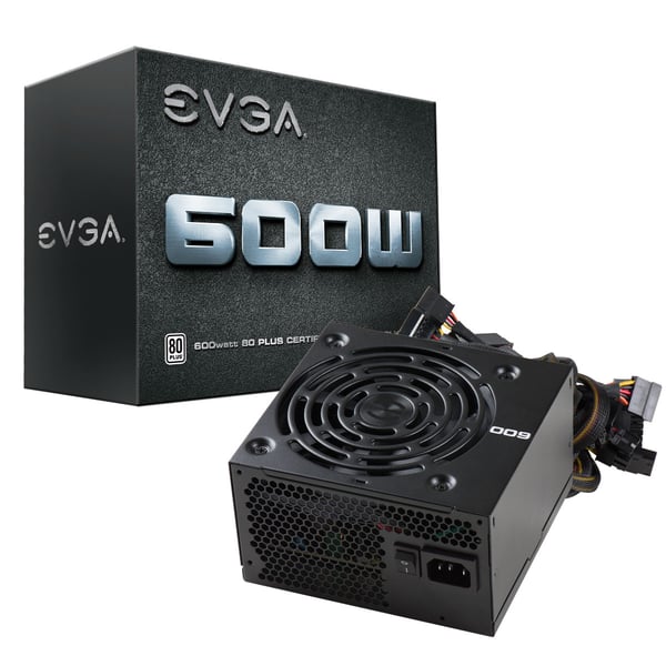 Evga 600 W1, 80+ White 600w, Power Supply - 100-w1-0600-kr