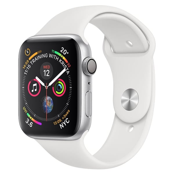 Apple Apple Watch Series 4 GPS 44mm Silver Aluminium Case With White Sport Band