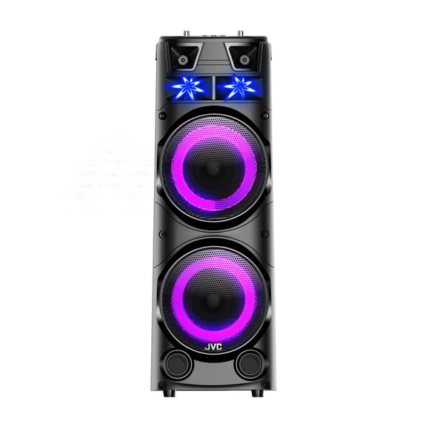 JVC Portable Bluetooth Party speaker with wireless mic and remote control XS-N7222PB Black JVC Portable Bluetooth Party speaker with wireless mic and remote control XS-N7222PB Black