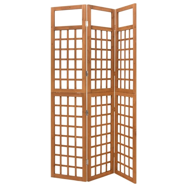 Vidaxl 3-panel Room Divider/trellis Solid Fir Wood 121x180.5 Cm