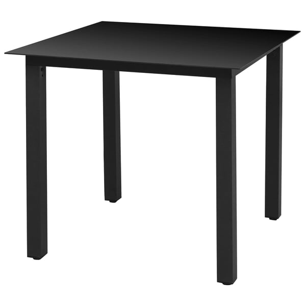 Vidaxl Garden Table Black 80x80x74 Cm Aluminium And Glass Vidaxl Garden Table Black 80x80x74 Cm Aluminium And Glass