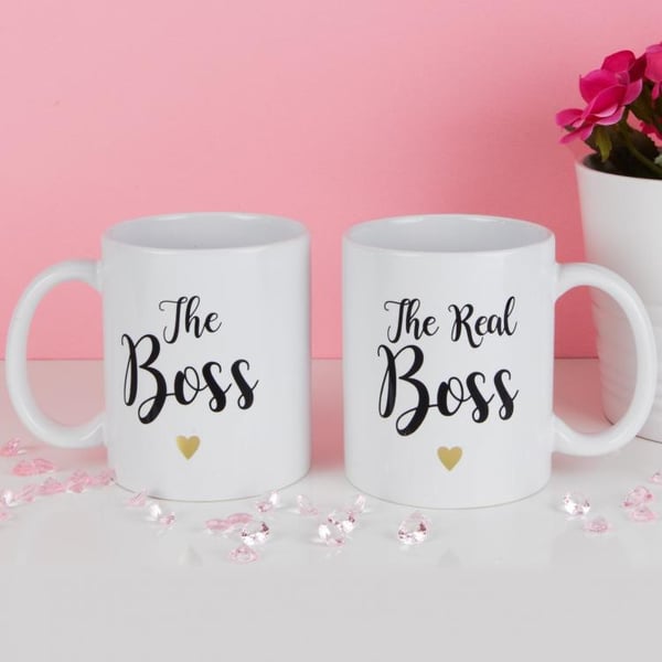 True Valentine Set of 2 The Boss & The Real Boss Mugs True Valentine Set of 2 The Boss & The Real Boss Mugs
